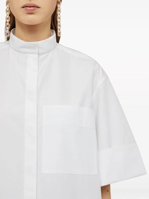 Jil Sander band-collar cotton-poplin shirt - White