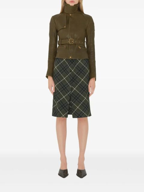 Burberry belted leather jacket - Green