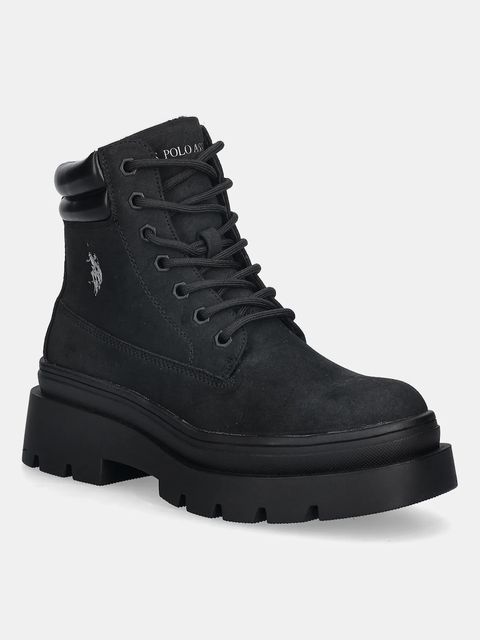 U.S. Polo Assn. botki SHONA001 damskie kolor czarny na płaskim obcasie SHONA001W/EHY1 - zdjęcie produktu nr 1