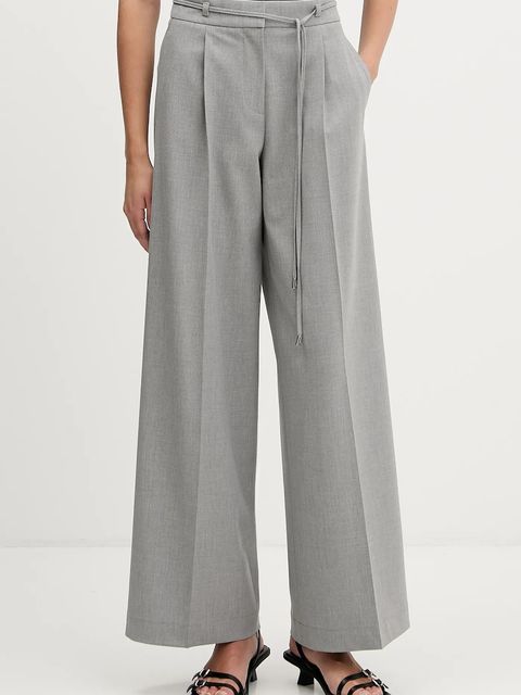 HUGO spodnie damskie kolor szary szerokie high waist 50555897 - zdjęcie produktu nr 1