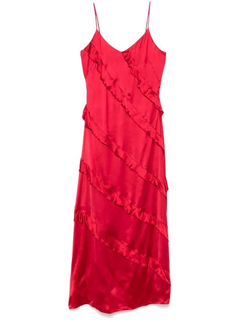 TWINSET ruffled satin maxi dress - Red - zdjęcie produktu nr 1