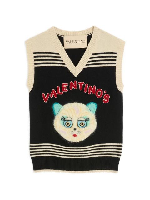 Valentino Garavani Le Chat De La Maison embroidered vest - Black - zdjęcie produktu nr 1