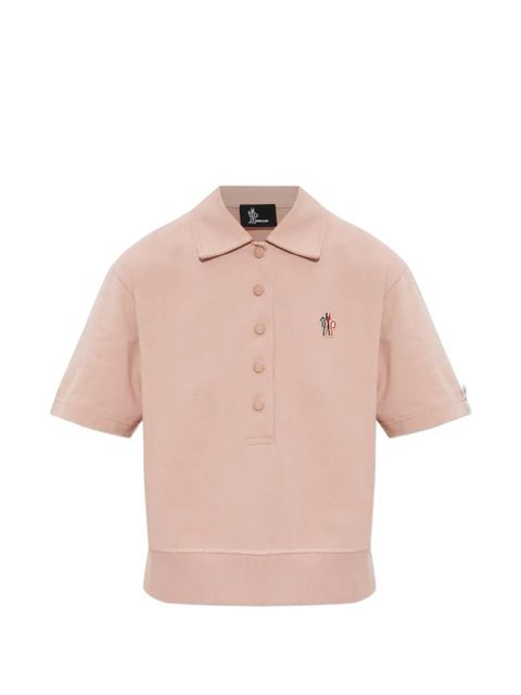 Moncler Grenoble logo-patch polo shirt - Pink - zdjęcie produktu nr 1