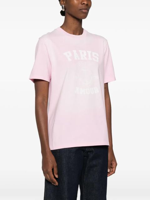 Maje embroidery cotton T-shirt - Pink