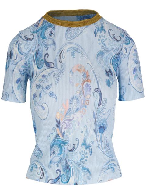 ETRO paisley-print knitted T-shirt - Blue - zdjęcie produktu nr 1