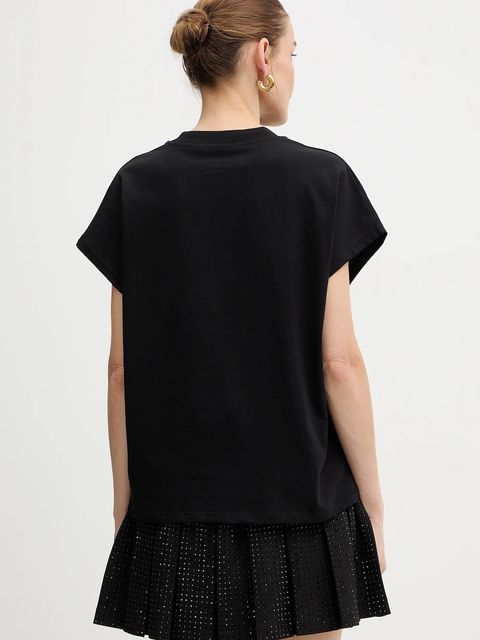 Karl Lagerfeld t-shirt bawełniany damski kolor czarny A4W17039