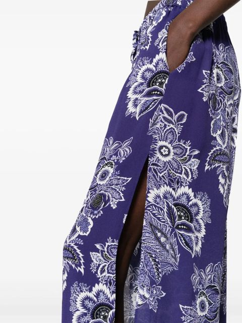 ETRO floral-print wide-leg trousers - Blue