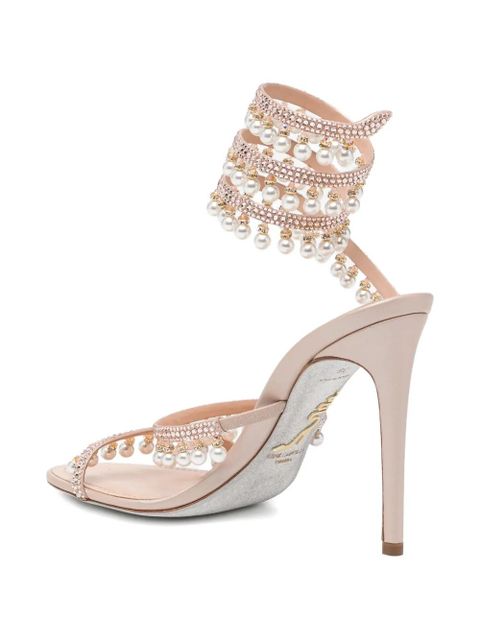 René Caovilla 110mm crystal-embellished heeled sandals - Pink - zdjęcie produktu nr 1