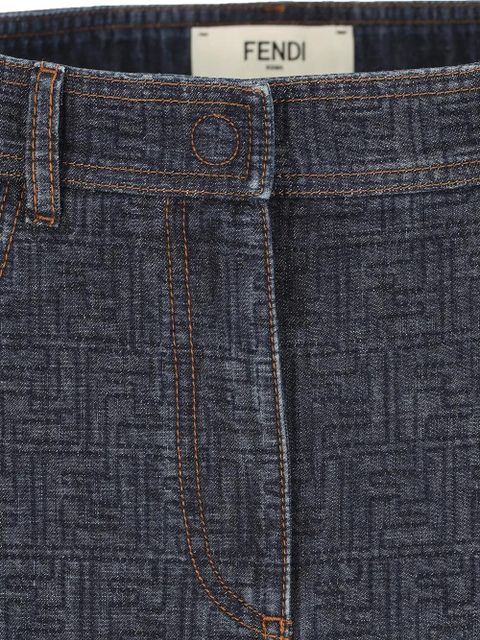 FENDI quilted five-pocket skirt - Blue