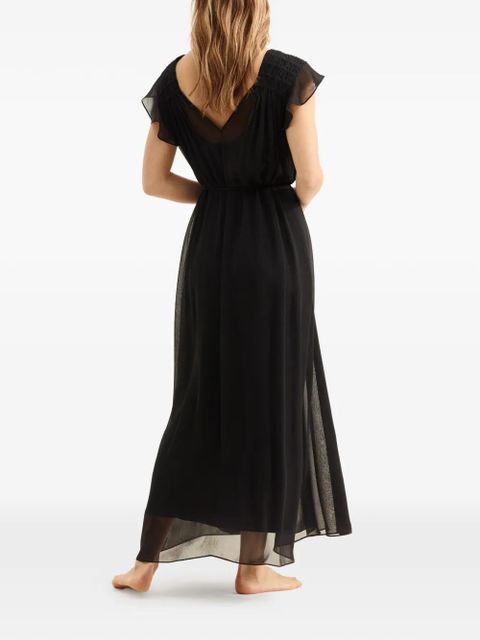 ERES ruffled V-neck dress - Black
