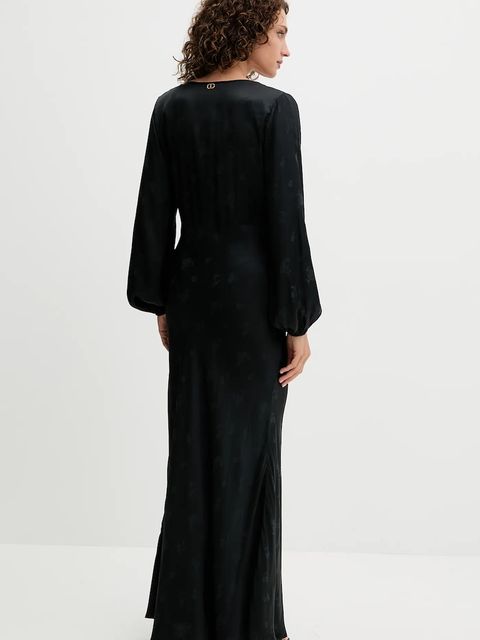 Twinset sukienka kolor czarny maxi rozkloszowana 252TT2363