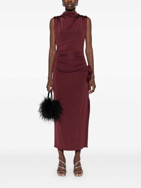 Magda Butrym draped high-neck midi dress - Red