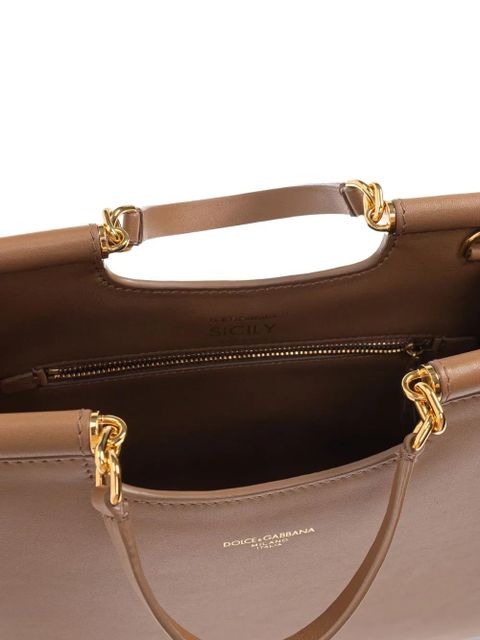 Dolce & Gabbana top-handle leather tote bag - Brown