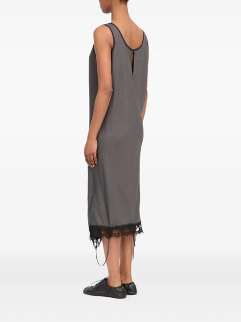 MM6 Maison Margiela lace trim midi dress - Grey
