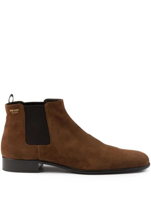 Prada elasticated side gusset booties - Brown - zdjęcie produktu nr 1