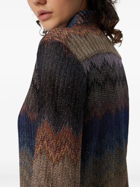 Missoni chevron-pattern metallic shirt - Brown