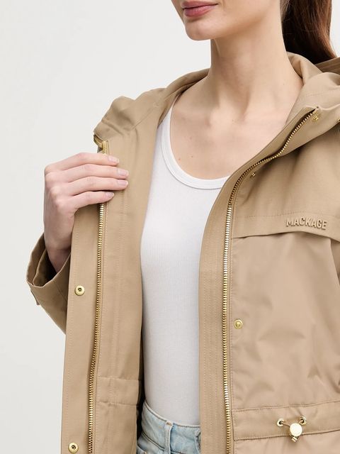 MACKAGE parka damska kolor beżowy przejściowa KAORI.LVS