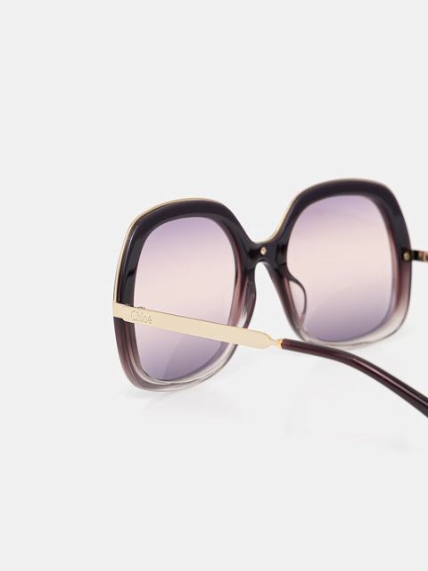 Chloé okulary przeciwsłoneczne damskie kolor bordowy CH0327S