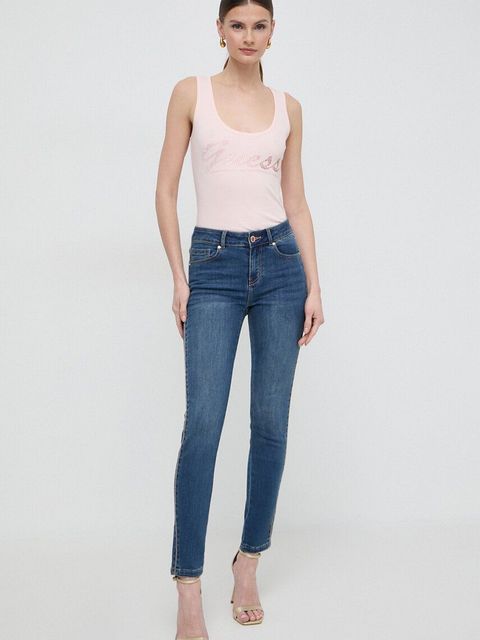 Morgan jeansy PCLEM damskie kolor niebieski