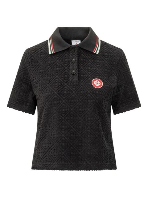 Casablanca monogram-jacquard polo shirt - Black - zdjęcie produktu nr 1