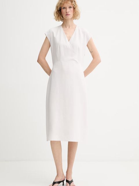 Calvin Klein sukienka letnia z dodatkiem lnu - zdjęcie produktu nr 1