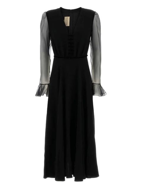 Valentino Garavani V-neck silk maxi dress - Black - zdjęcie produktu nr 1