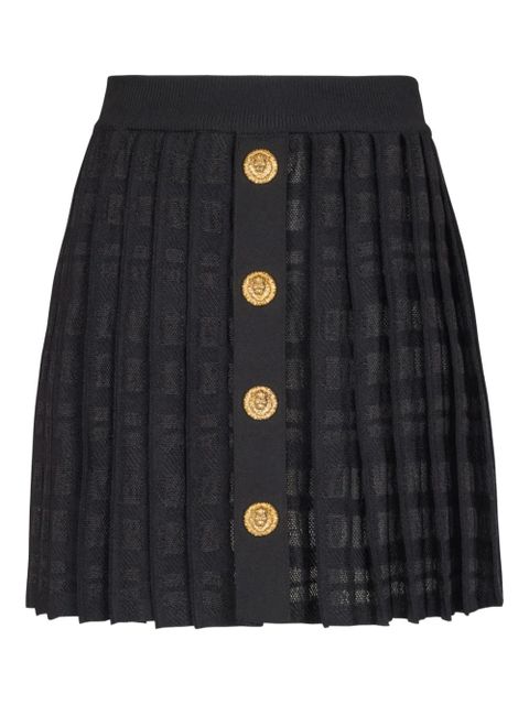 Balmain plaid-check pleated skirt - Black - zdjęcie produktu nr 1