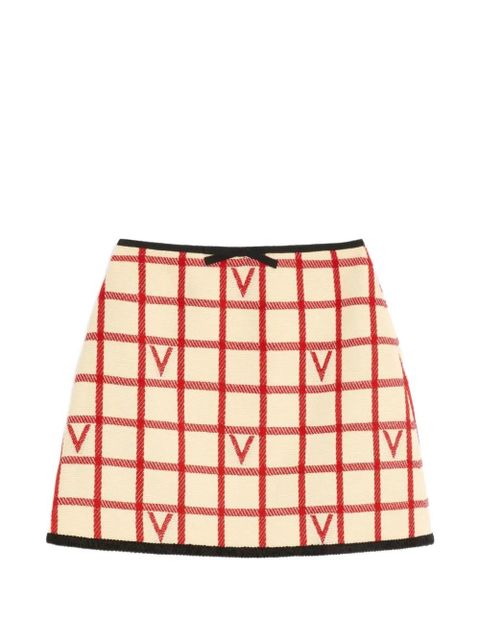 Valentino Garavani grid-patterned mini skirt - Neutrals - zdjęcie produktu nr 1
