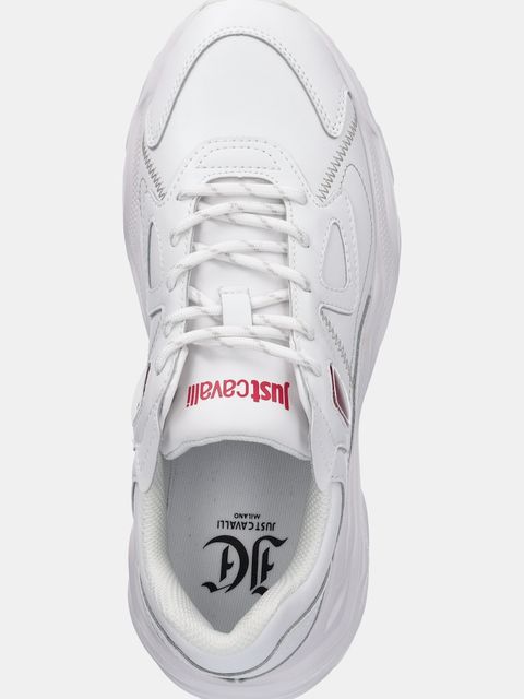 Just Cavalli sneakersy skórzane damskie kolor biały 79RA3SL1ZPB48003