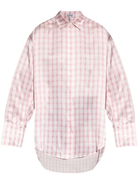 LOEWE checked silk shirt - White - zdjęcie produktu nr 1