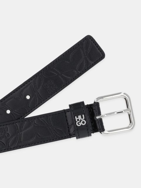 HUGO pasek skórzany damski kolor czarny 50548410 - zdjęcie produktu nr 2