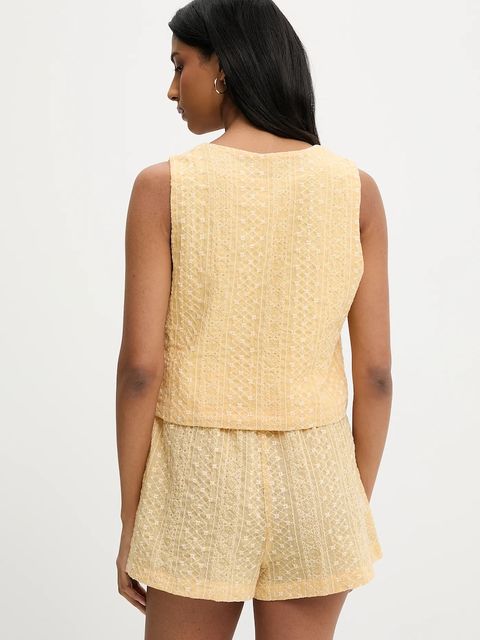 Answear.LAB kamizelka i szorty damski kolor żółty