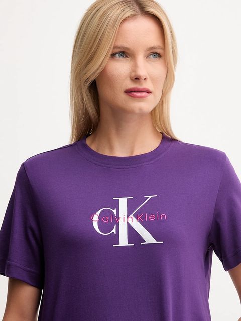 Calvin Klein Jeans t-shirt bawełniany damski kolor fioletowy LV047B865G