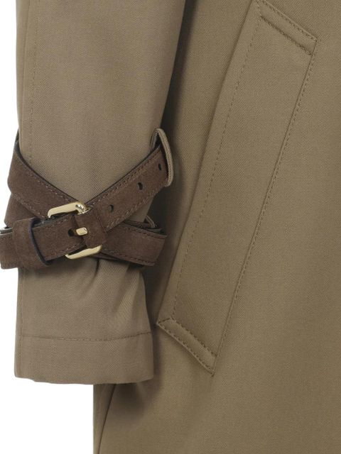 Moschino belt buckled coat - Brown