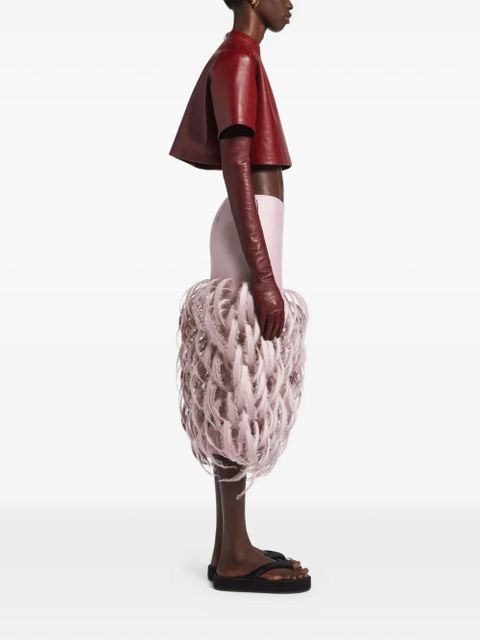 Balenciaga ribbon-trim midi skirt - Pink