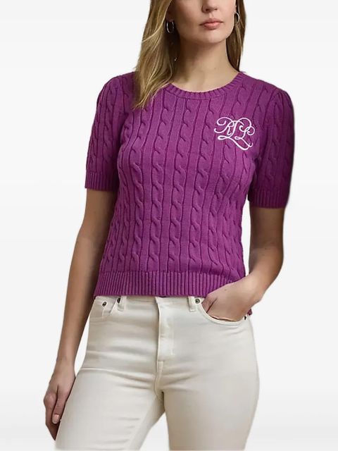 Lauren Ralph Lauren cable-knit short-sleeve sweater - Purple - zdjęcie produktu nr 2