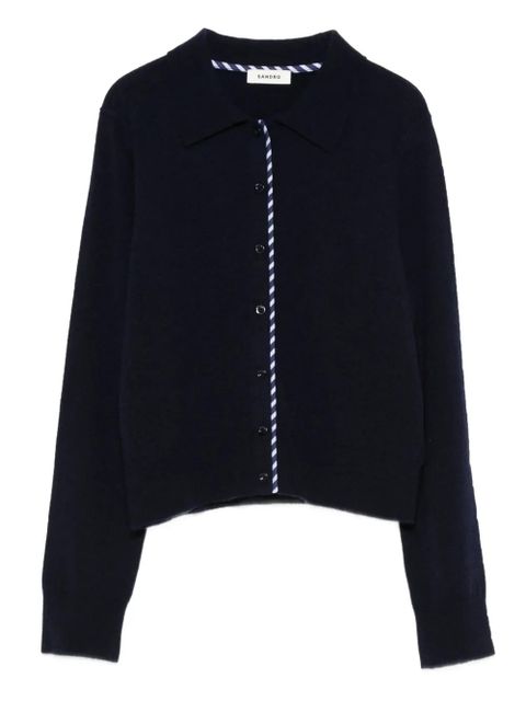 SANDRO striped-detail cardigan - Blue - zdjęcie produktu nr 1