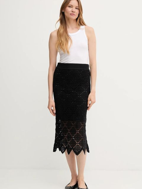 Dkny spódnica kolor czarny midi prosta P5ERAX27 - zdjęcie produktu nr 2