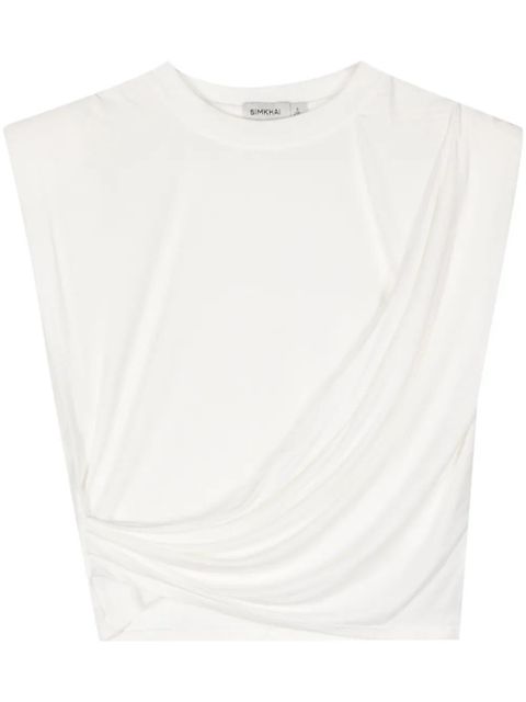 Simkhai Estelle draped crop top - White - zdjęcie produktu nr 1