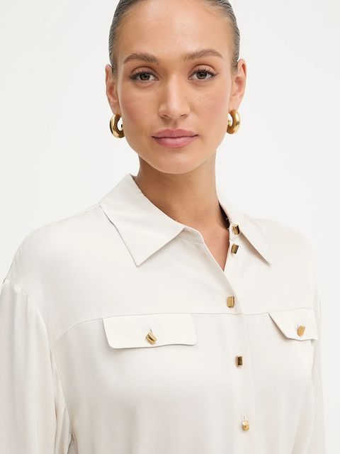 Marciano by Guess koszula ANITA damska kolor beżowy relaxed z kołnierzykiem klasycznym 5YGH13 7356A