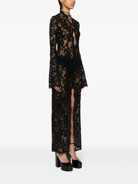 MANURÍ Sally lace midi dress - Black