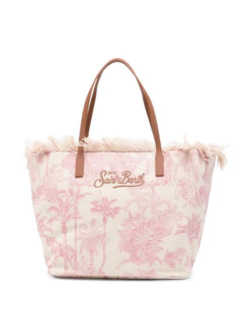 MC2 Saint Barth fringed palm-print tote bag - Neutrals - zdjęcie produktu nr 1