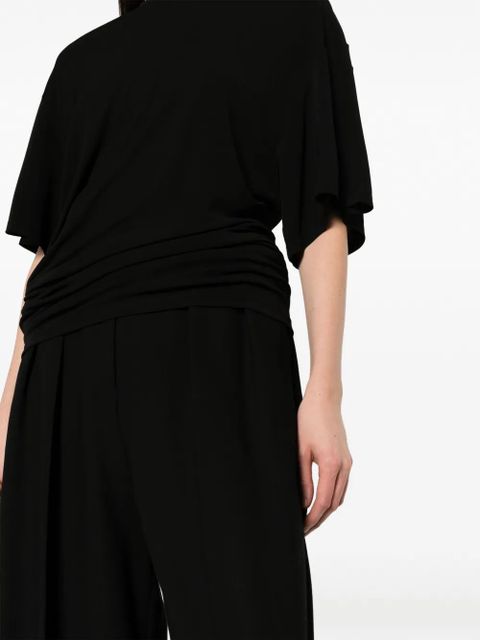 Christopher Esber draped-detail short-sleeve T-shirt - Black