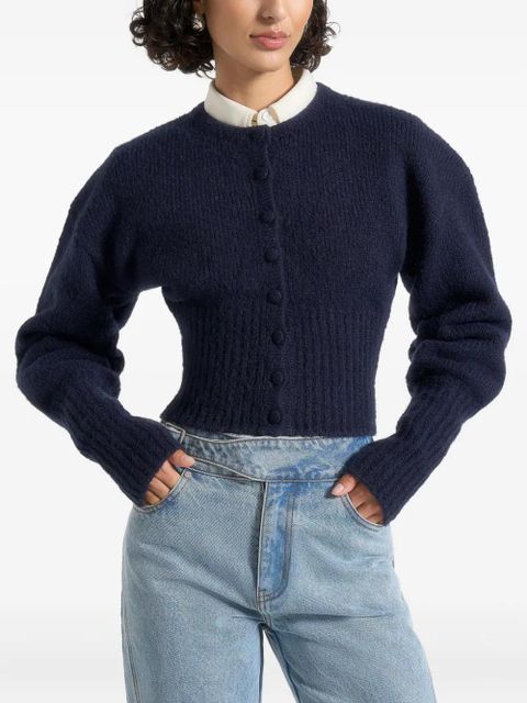 Manière De Voir Mayla cinched-ribbed cardigan - Blue - zdjęcie produktu nr 1