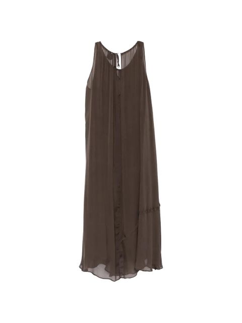 Alysi gathered midi dress - Brown - zdjęcie produktu nr 2