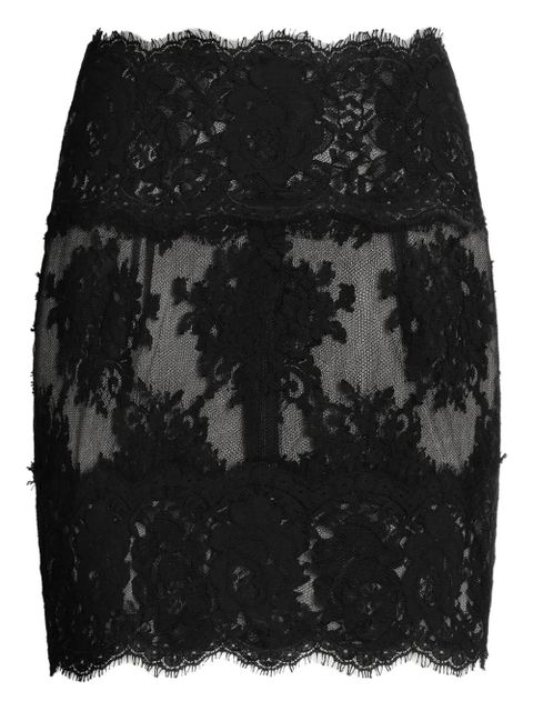 Dolce & Gabbana lace scallop-hem mini skirt - N0000 BLACK - zdjęcie produktu nr 1