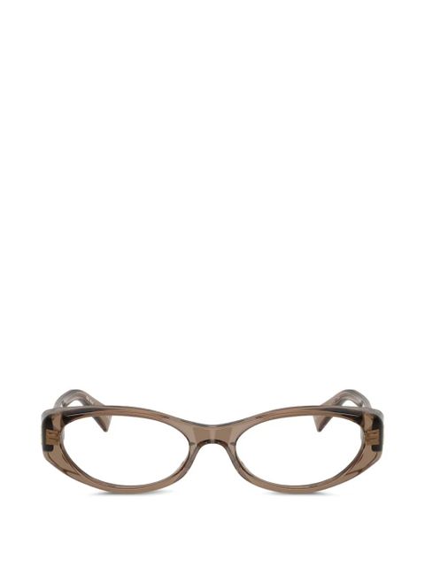 Miu Miu Eyewear oval-frame glasses - Brown - zdjęcie produktu nr 1