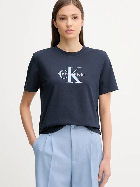 Calvin Klein Jeans t-shirt bawełniany damski kolor granatowy LV047B865G - zdjęcie produktu nr 1