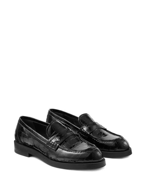 Jimmy Choo Ivy crocodile-embossed loafers - Black - zdjęcie produktu nr 2