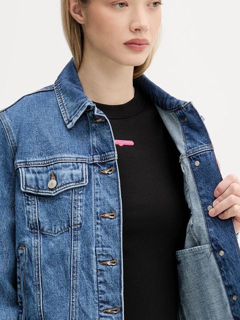 Tommy Jeans kurtka jeansowa kolor niebieski przejściowa DW0DW21414